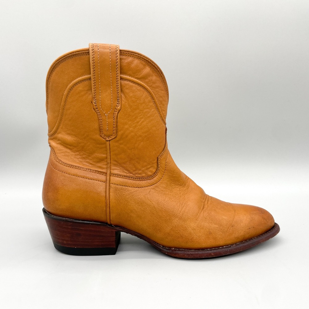 Tecovas Womens 8.5 B The Penny Roper Boots Tan Leather Western Heel Cowgirl Boho